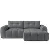 ECKSOFA RECHTS RAVIA, Bouclé, Dunkelgrau - Dunkelgrau, Holz/Textil (256/104cm) - KONSIMO®