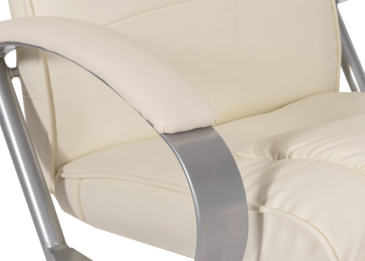 RELAXSESSEL MIT HOCKER Cremeweiß - Weiß, Textil (68/101/83cm) - MCW