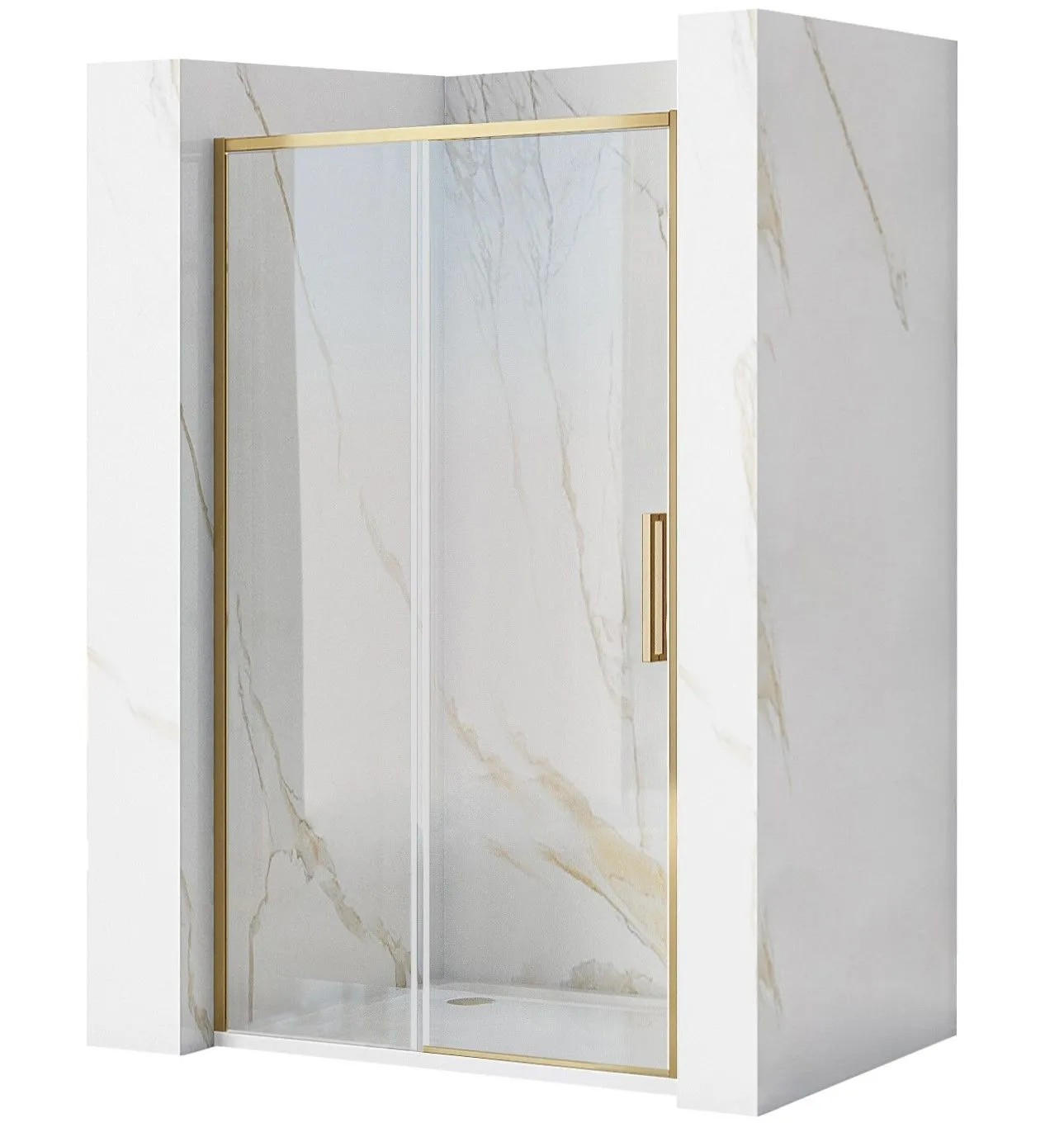 REA Duschtür Gold 131x195 cm