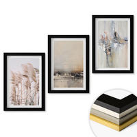 WANDBILDER 3er-Set - 20x30 cm Schwarzer Rahmen - Abstrakte Vegetationsmuster - Schwarz, Kunststoff (20/30cm) - ArtPrintCave