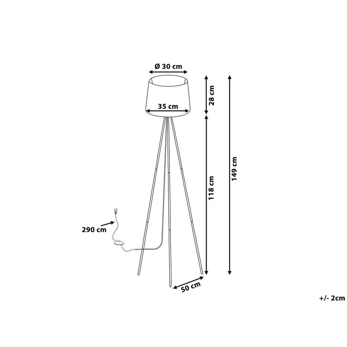 STEHLAMPE Sambra 35/35/149 cm - Weiß, Metall (35/35/149cm) - Beliani