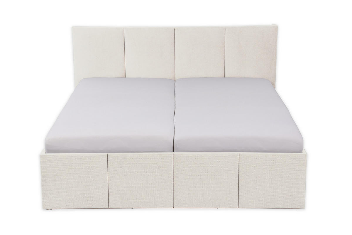 POLSTERBETT Dalas Beige 180 x 200 x 40 cm Stauraum Mit hochwertiger Matratze H2 (bis 100 kg) und Lattenrost - Beige, Holz (180/200cm) - Halmon Schlafkomfort Betten 