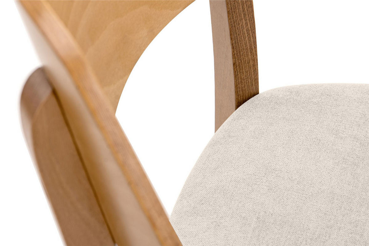 ESSZIMMERSTÜHLE VINIS (2er-Set), creme / Eiche hell - Eichefarben/Creme, Holz/Buchenholz (47/81/45cm) - KONSIMO®