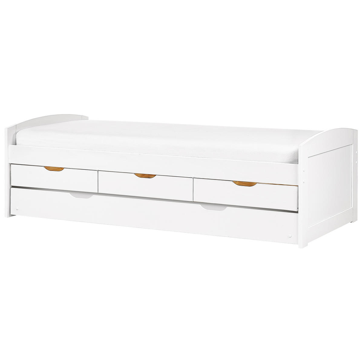 UTDRAGBAR SÄNG 90x200 cm vit Petiville - Vit, Trä (90/200cm) - Beliani