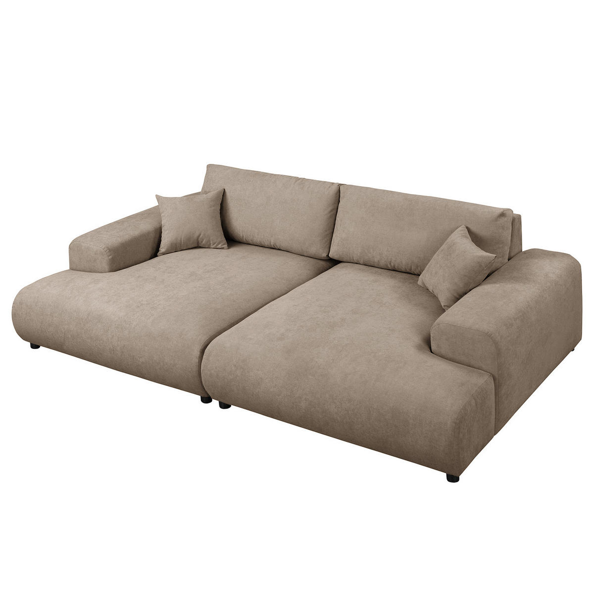 BIGSOFA - Schwarz/Cappuccino, Kunststoff/Textil (237/79/144cm) - home24