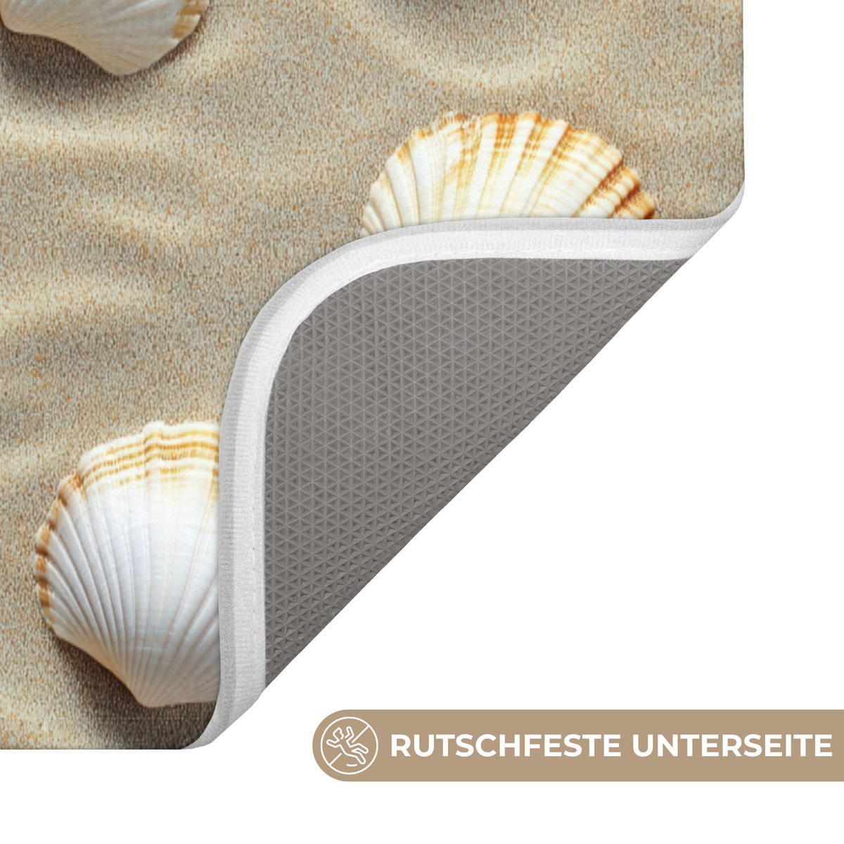 KOUPELNOVÁ PŘEDLOŽKA Mušle - Písek - Námořní 60x120 cm - písková barva, textil/plast (60/120cm) - OnlyWow