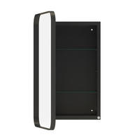 SPIEGELSCHRANK 76x51x12cm schwarz mit Aufbewahrung - Wandspiegel für Badezimmer - Schwarz, Glas (76/12/51cm) - Modfu