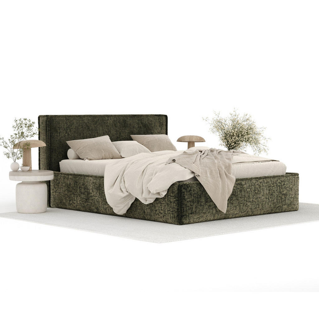 Thumbnail - Maison de Reve Polsterbett, Olivgrün, Textil, Buche, Kiefer, 120x200 cm, Oeko-Tex® Standard 100, FSC 100%, Hergestellt i...