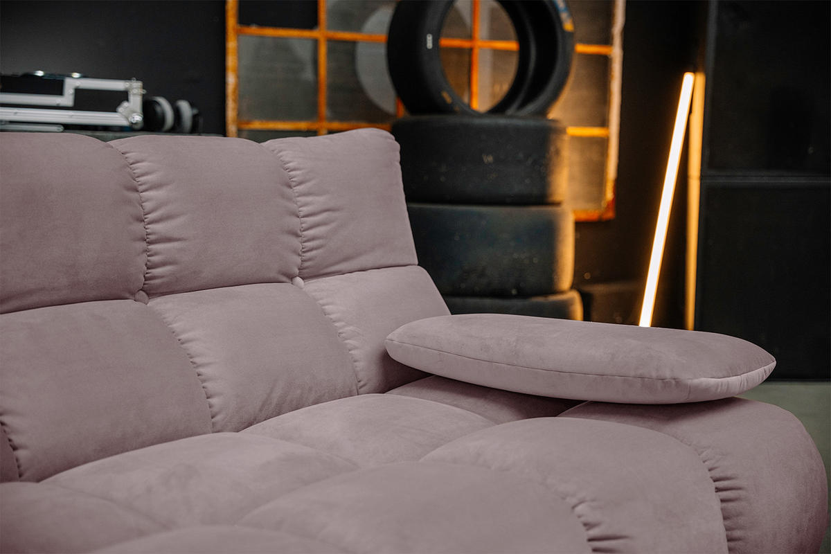 ECKSOFA VIVIEN Grau Velvet - Schwarz/Grau, Kunststoff/Textil (290/178cm) - KAWOLA