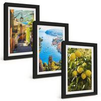 BILDER SET 3er Set - 20x30 cm Schwarzer Rahmen - Straßen am Meer, ein Meer aus Zitronen - Schwarz, Kunststoff (20/30cm) - TULUP