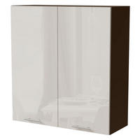 HÄNGESCHRANK Brerra W4/90 Lava / RAL 9001 creme Hochglanz 90 / 32,5 / 96cm - Dunkelgrau/Creme, Holz/Holzwerkstoff (90/96/32.5cm) - Feldmann-Wohnen