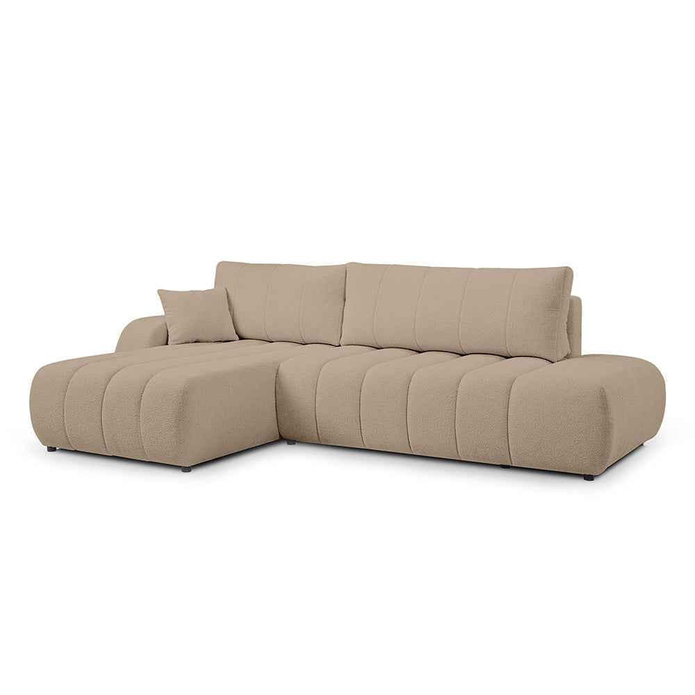 Pillovely Ecksofa Beige 276x88x176 cm