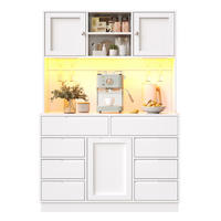 HOCHSCHRANK LED 120x40x183.5Cm 8 Schubladen Weiß - Weiß, Holzwerkstoff (120/183.5/40cm) - FLIEKS