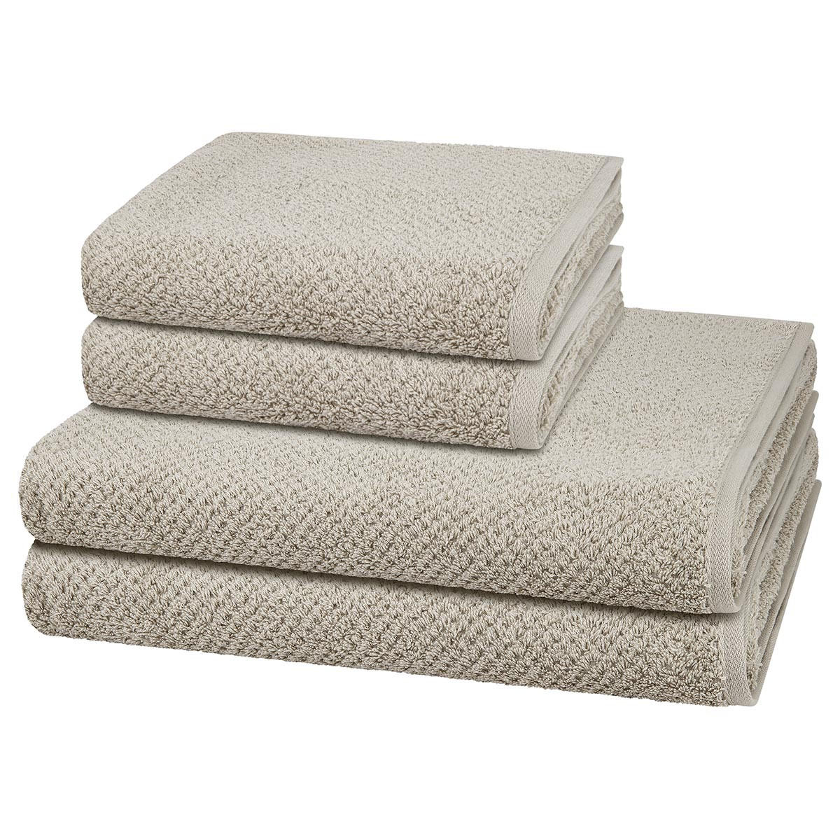 FROTTIERSET Pure 4-teilig - Hellgrau, Textil (50/100cm) - Cawö