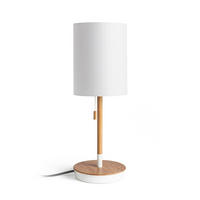 TISCHLEUCHTE KEITH/RON 15/20 Polycotton weiß 15 W - Weiß, Textil (16/16/53cm) - Rendl