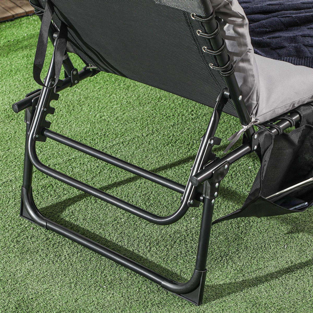 SONNENLIEGE, Hellgrau, Stahl, Polyester - Hellgrau, Metall (189/32.5/58cm) - Outsunny