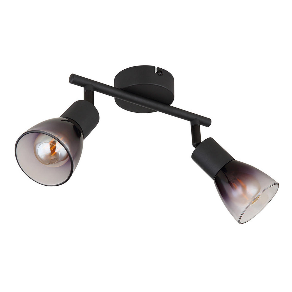 DECKENLEUCHTE Metall Schwarz-matt Rauchglas - Schwarz, Glas (22/8/18.5cm) - Globo Lighting