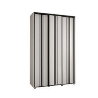 SCHWEBETÜRENSCHRANK 235,2/160/60 3-türig - Schwarz/Weiß, Holz/Metall (160/235/60cm) - Abiks Möbel