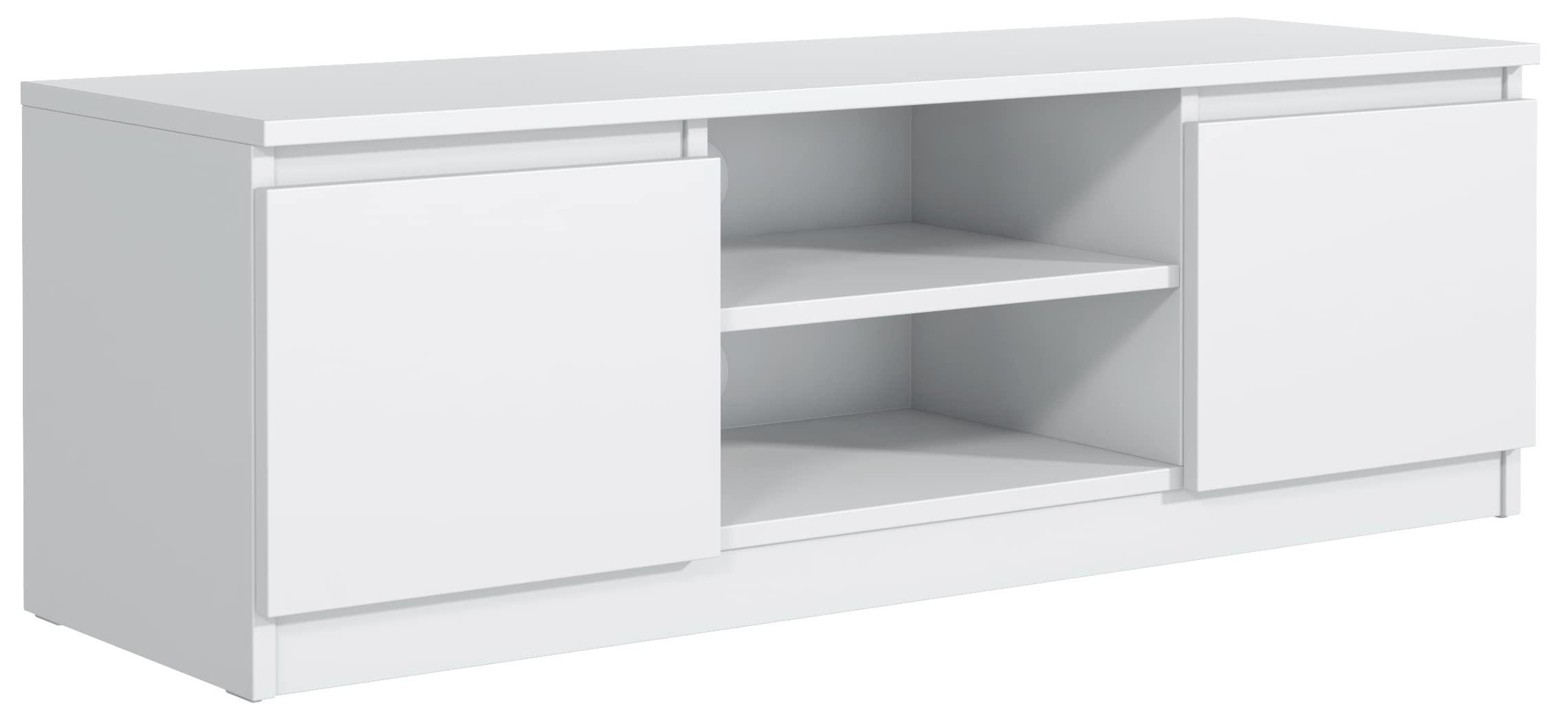 TV Schrank 120 cm Weiß 120x39x38,5 cm - Weiß, Holzwerkstoff (120/39/38.5cm) - Mobelsta