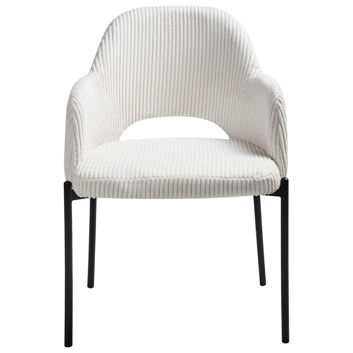 ESSZIMMERSTUHL 2er-Set Cremeweiß Raton - Schwarz/Weiß, Textil (53/81/55cm) - Beliani