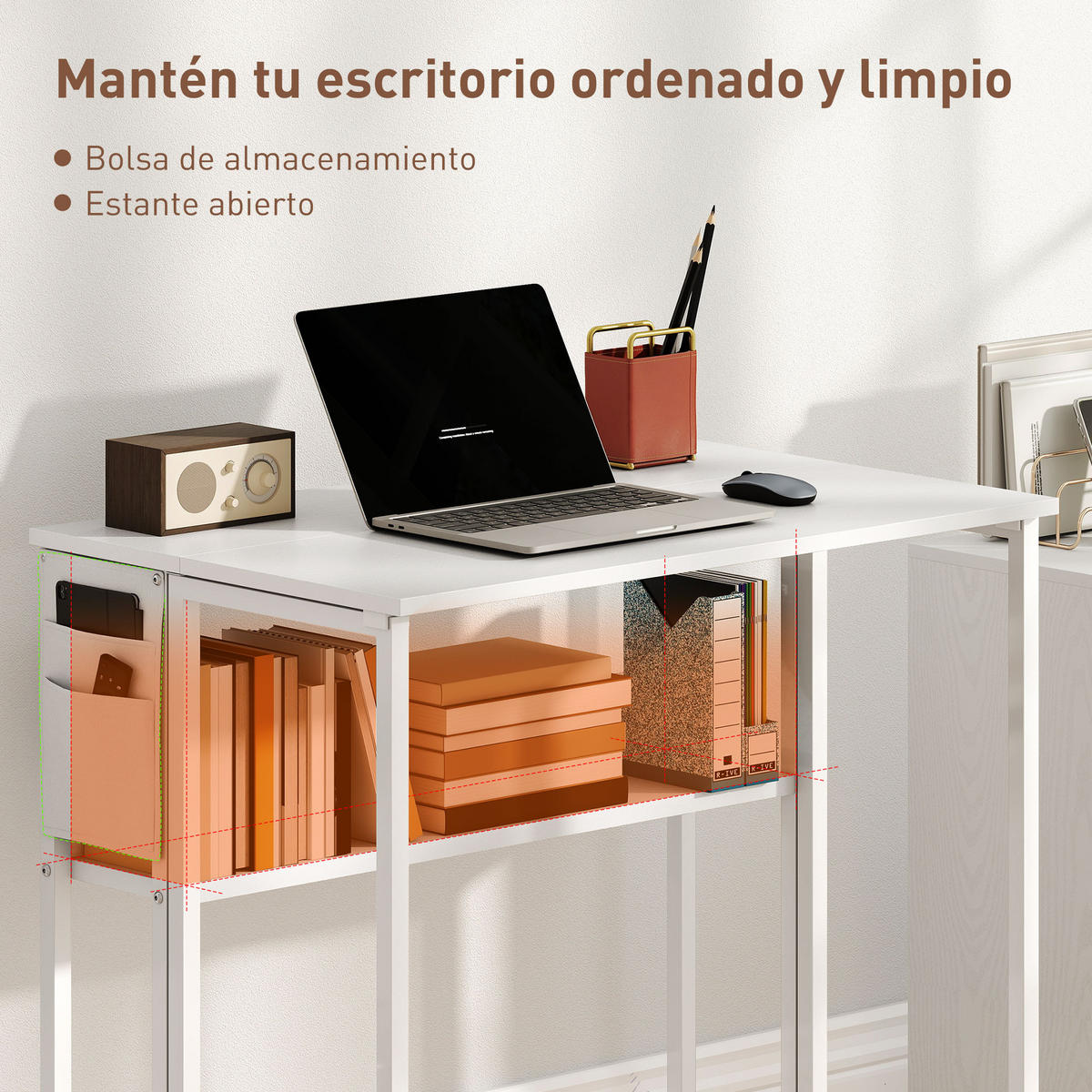 BÜROTISCH Weiß 1 Stück - Weiß, Holzwerkstoff (50/80/75cm) - GiPP