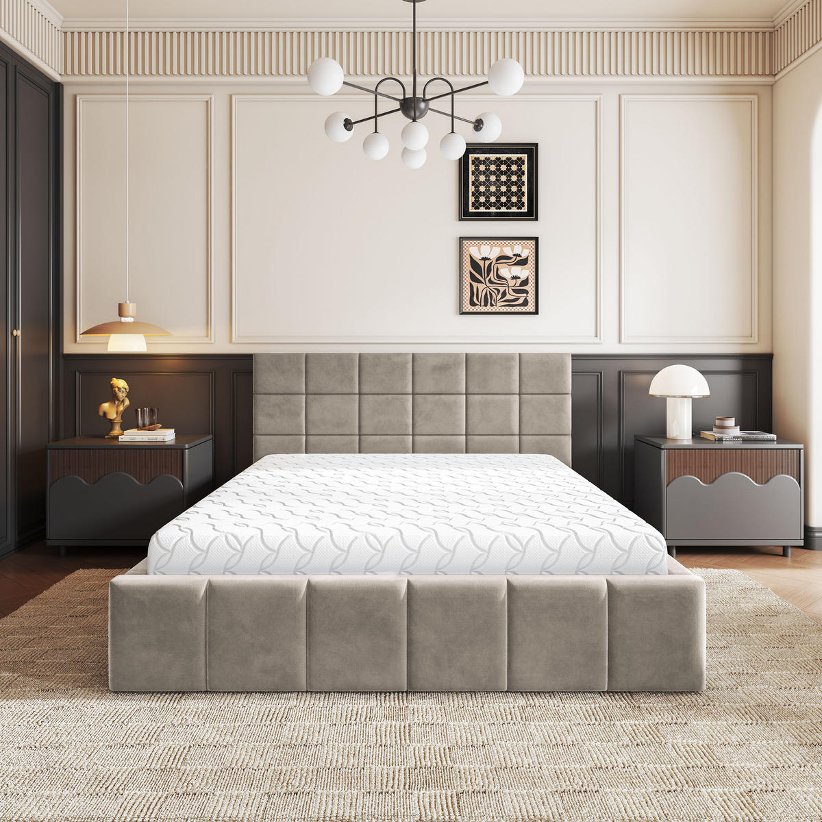 POLSTERBETT VERTO K 120x200 cm mit Bettkästen - Beige - Beige, Holz/Textil - MASSENO