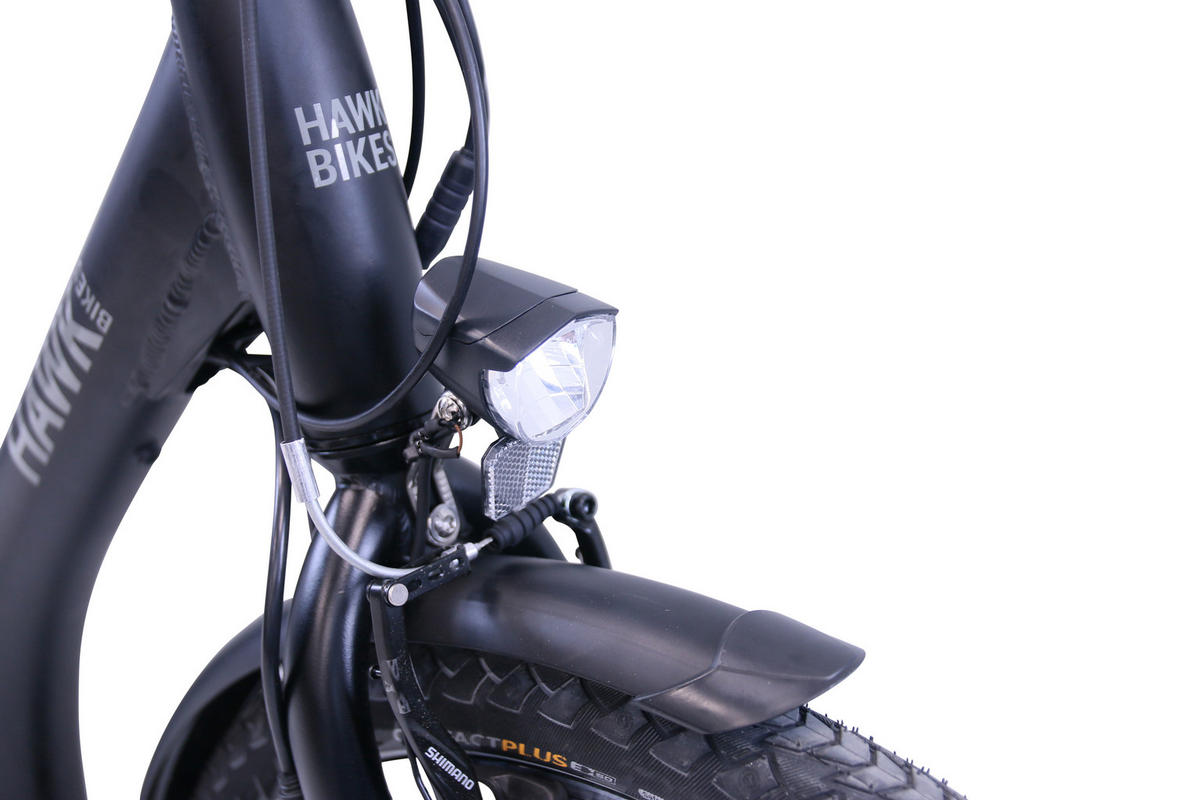 E-CITY Comfort E-Bike Schwarz 7 Gang 26 Zoll Gr:44cm - Schwarz, Metall (44cm) - Hawk Bikes