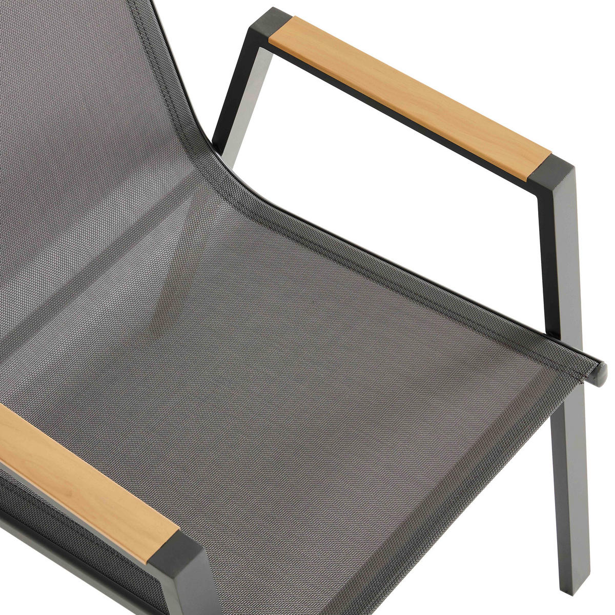 GARTENSTÜHLE 2-tlg., Grau - Grau, Textil (66/94/56cm) - Oviala