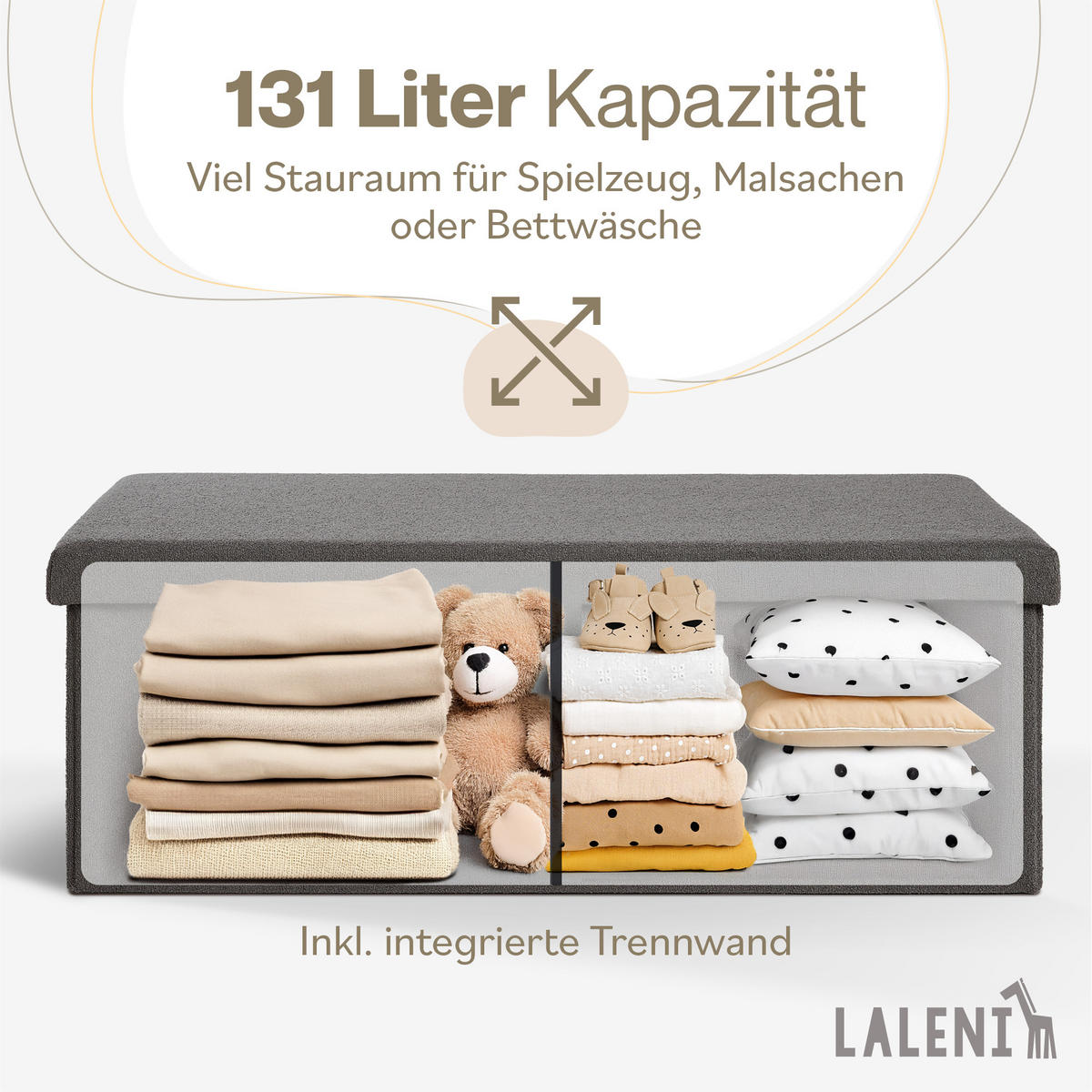 SITZBANK 110/38/38 cm, faltbar, Dunkelgrau - Dunkelgrau, Kunststoff (38/38/110cm) - Laleni