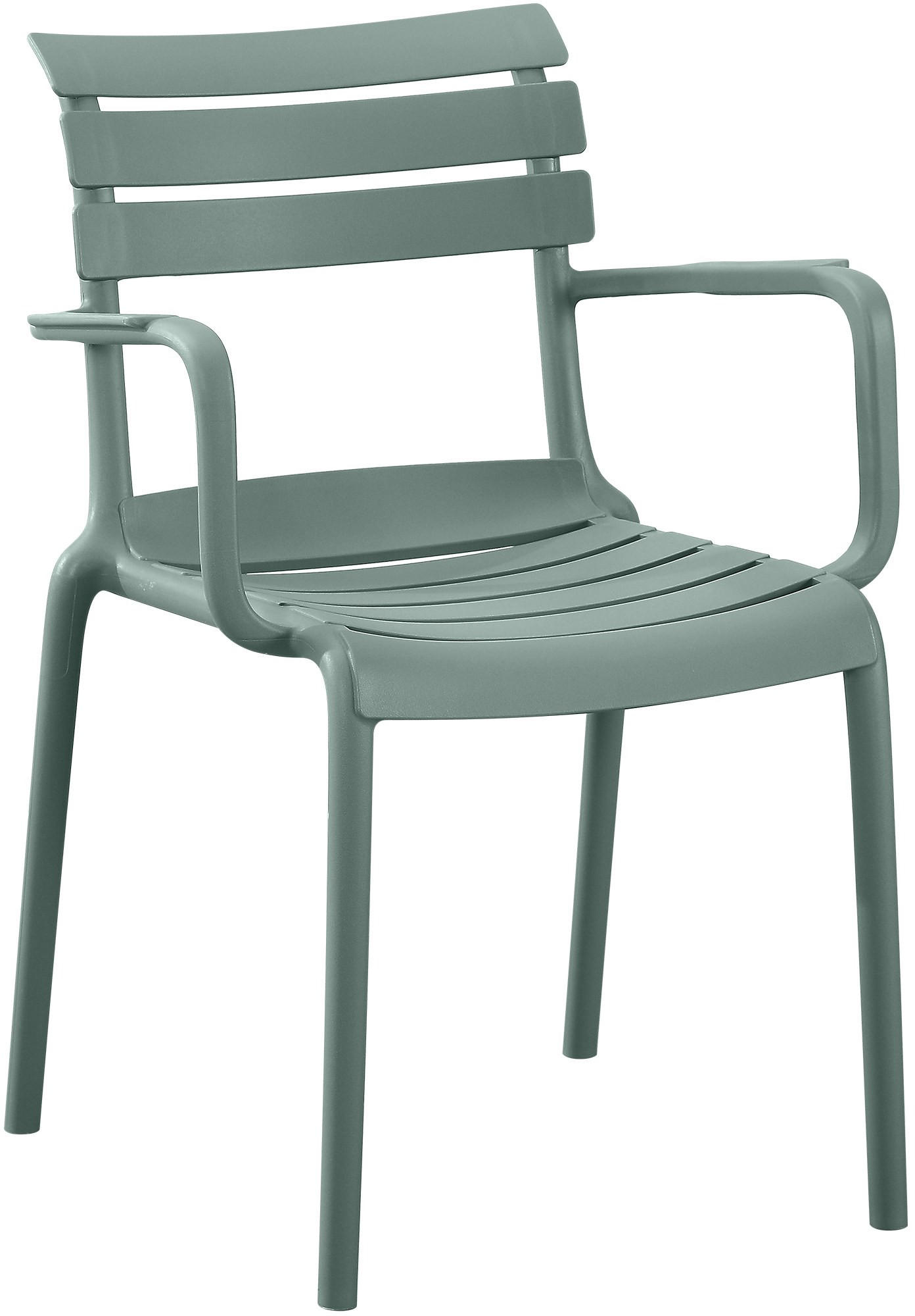 GARTENSTUHL Karl Armlehne 57x57x82cm Kunststoff Oliv Stapelstuhl - Olivgrün, Kunststoff (57/82/57cm) - DELUKE
