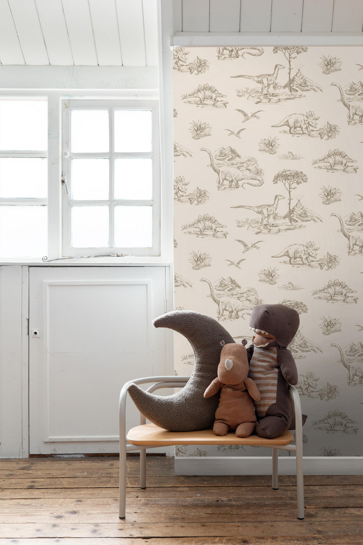 TAPETE Dinosaurier 53 cm x 10.05 m - Beige, Papier (53/0.1cm) - ESTAhome