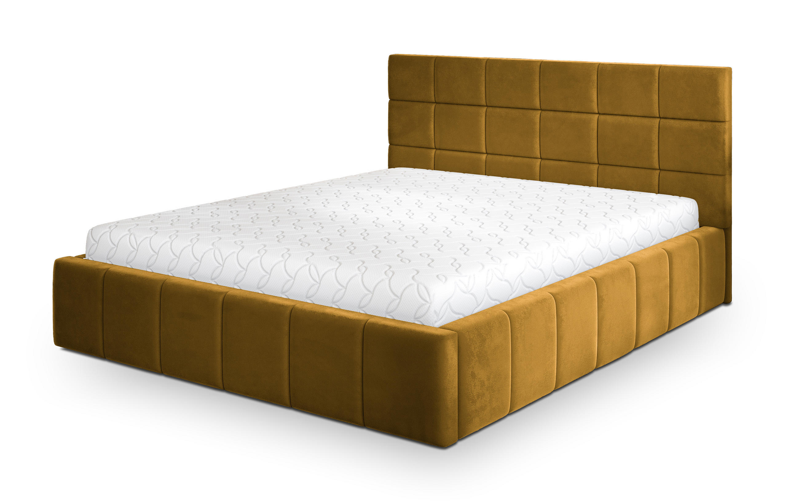 POLSTERBETT VERTO 160x200 cm mit Bettkästen - Gelb - Gelb, Holz (160/200cm) - MASSENO