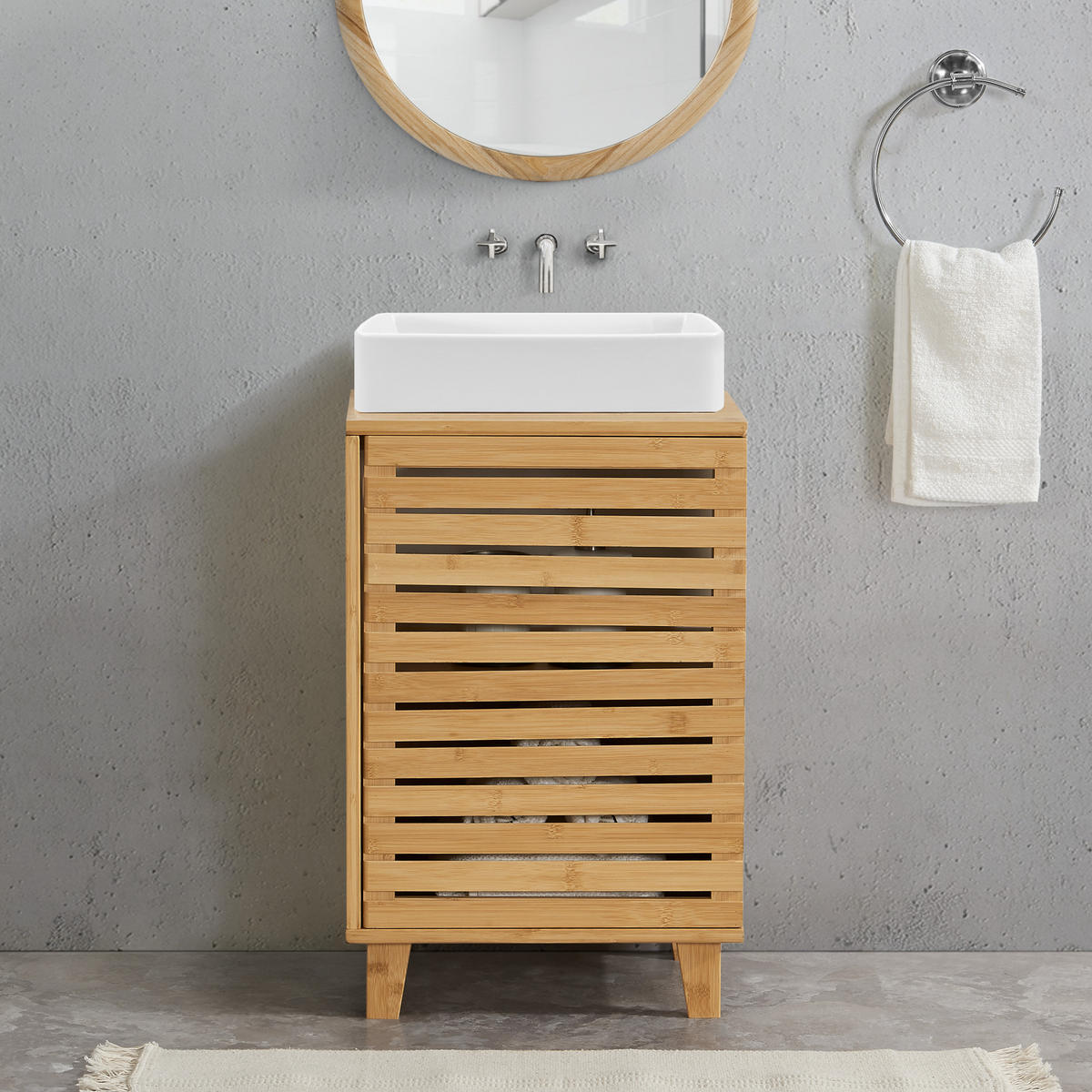WASCHBECKENUNTERSCHRANK Iveland - Naturfarben, Holz (40/60/30cm) - [en.casa]