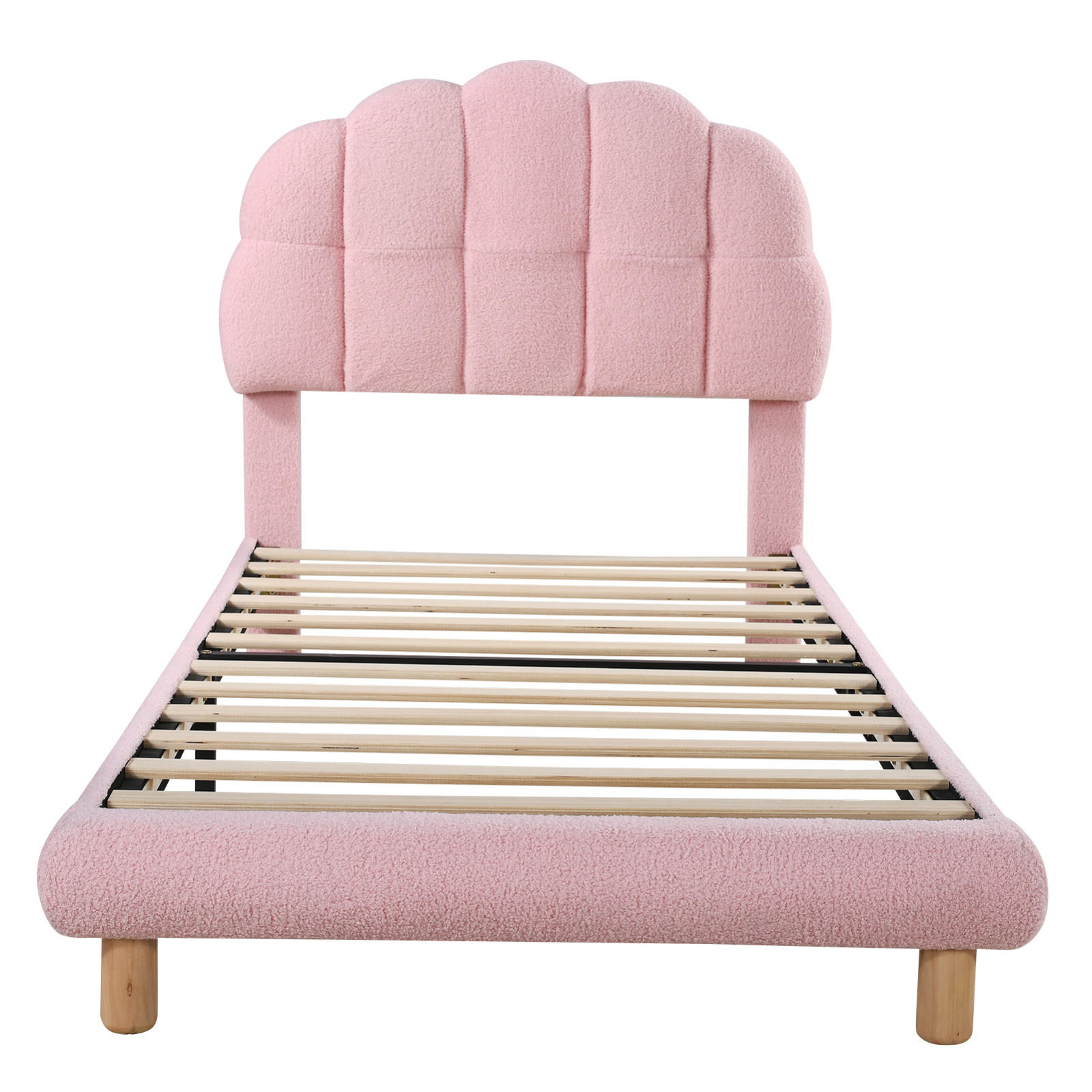 POLSTERBETT 90x200 cm mit Kopfteil, Lattenrost, Rosa - Rosa, Holz (90/200cm)