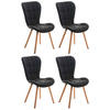 STUHL 4er Set Stoff schwarz - Eukalyptusholzfarben/Schwarz, Holz/Textil (50/88/63cm) - CLP