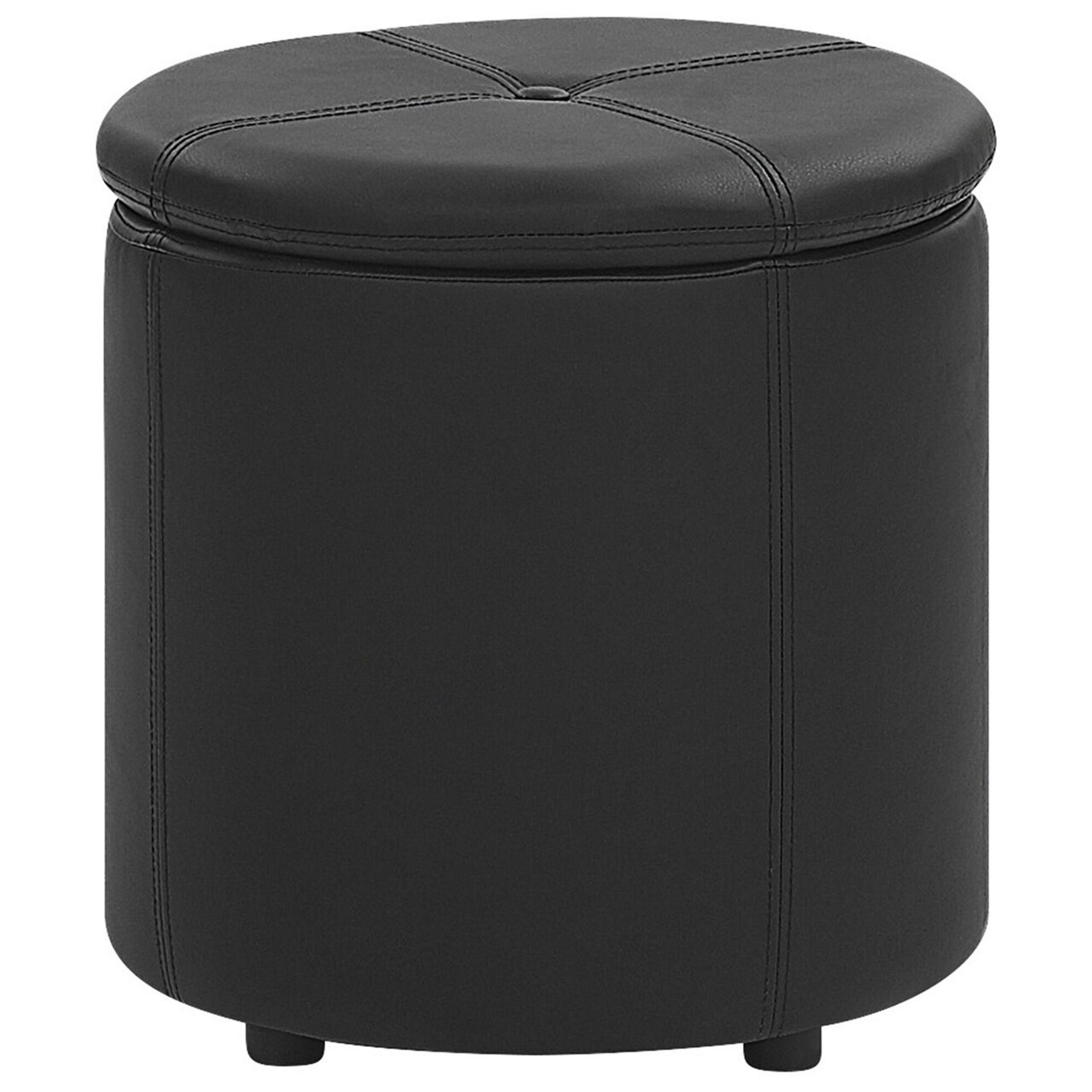 POUF Maryland 38/38/40 cm - Schwarz, Kunststoff (38/40/38cm) - Beliani