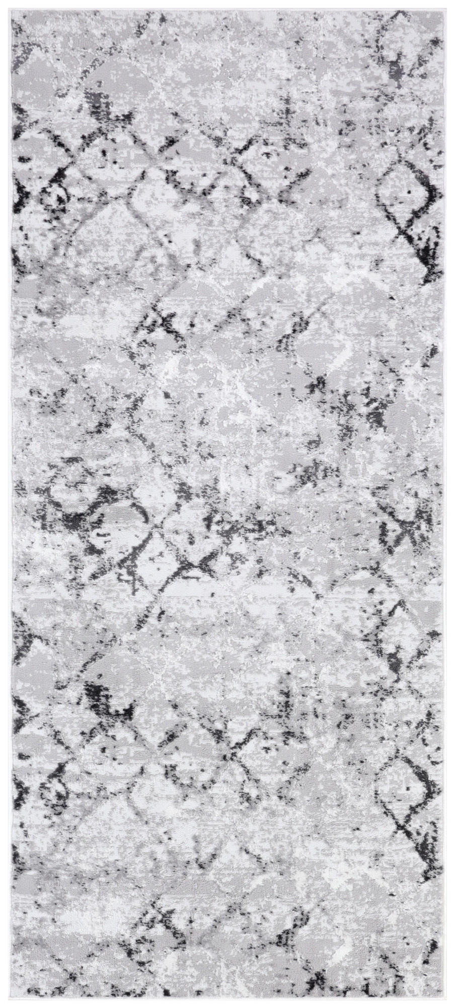 TEPPICHLÄUFER SKY hellgrau marmor 80/400 cm - Hellgrau, Textil (80/400cm) - Tapiso