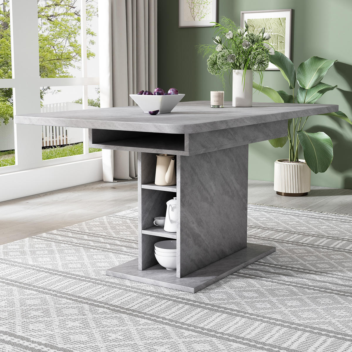 ESSTISCH Erweiterbarer grau - Grau, Holz (130/70/75cm) - Urban Meuble