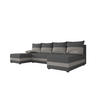 WOHNLANDSCHAFT HEWLET U Sawana 05+21 mit Schlaffunktion - Grau, Textil (310/80/140cm) - Bedante