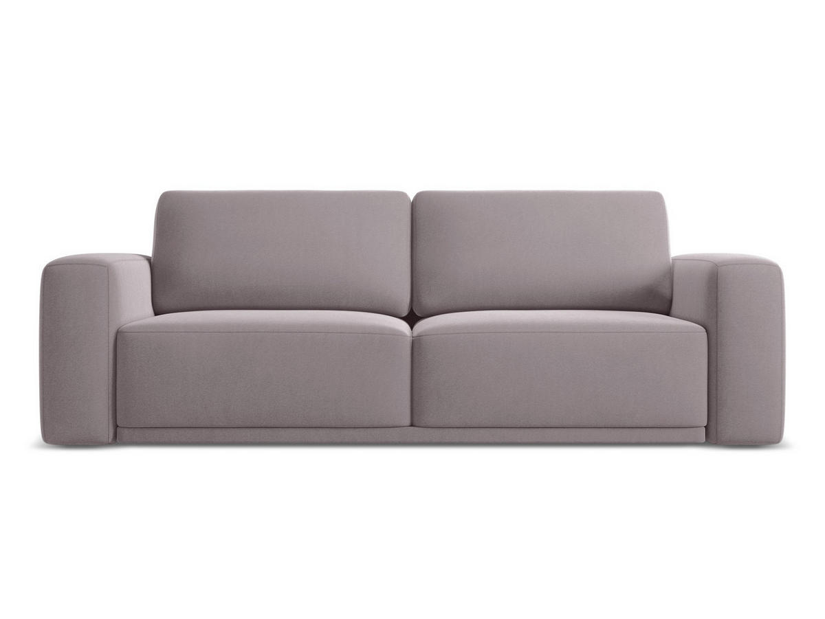 3-SITZER SOFA mit Schlaffunktion Samt Stoff Violett - Lila/Flieder, Kunststoff/Textil (242/91/100cm) - Makamii