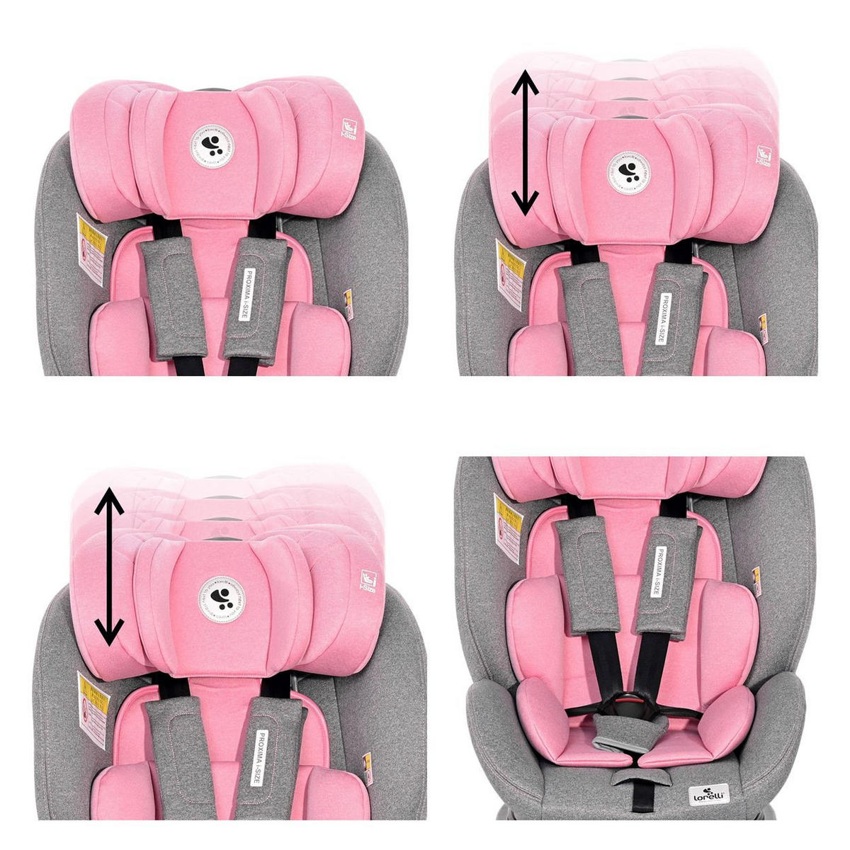 KINDERSITZ Proxima i-Size rosa Gruppe 0/1/2 (0 - 25 kg) Isofix verstellbar - Rosa, Kunststoff (44/67/63cm) - Lorelli