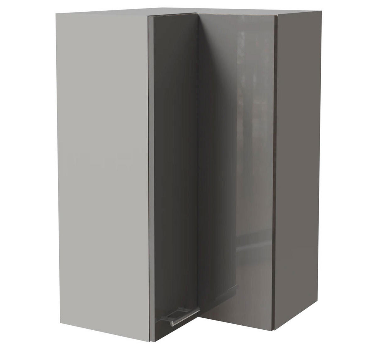 ECKHÄNGESCHRANK Essen W14/60 Grau Hochglanz / Grau Matt 60 / 60 / 96cm - Grau, Holz/Holzwerkstoff (60/96/60cm) - Feldmann-Wohnen