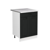SPÜLENUNTERSCHRANK R-Line, Anthrazit Landhaus/Weiß, 60 cm Arbeitsplatte Marmor - Anthrazit/Weiß, Holzwerkstoff (60/81.6/60cm) - Vicco