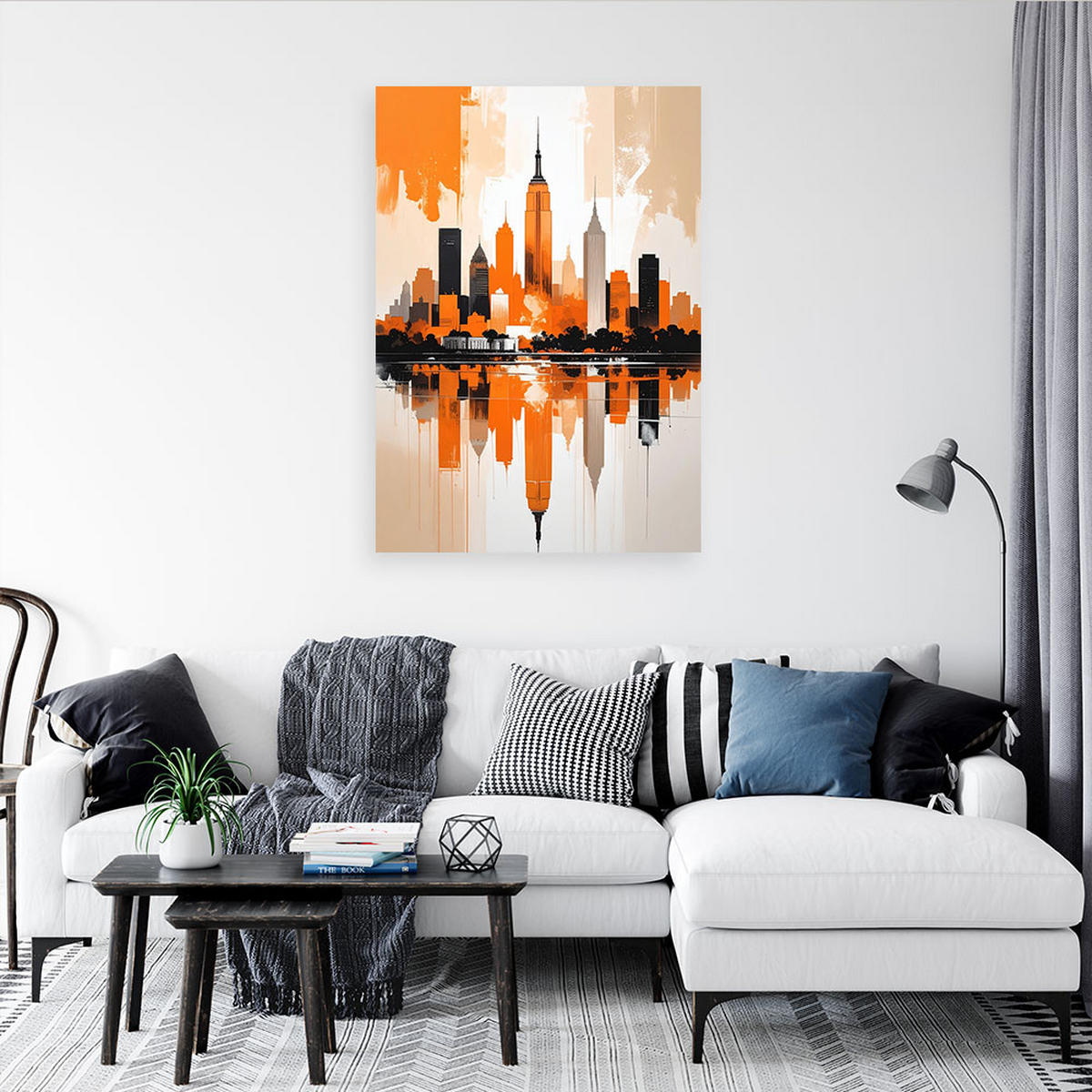 LEINWANDBILD Städte & Architektur 30x45cm - Orange, Textil (30/45cm) - Feeby