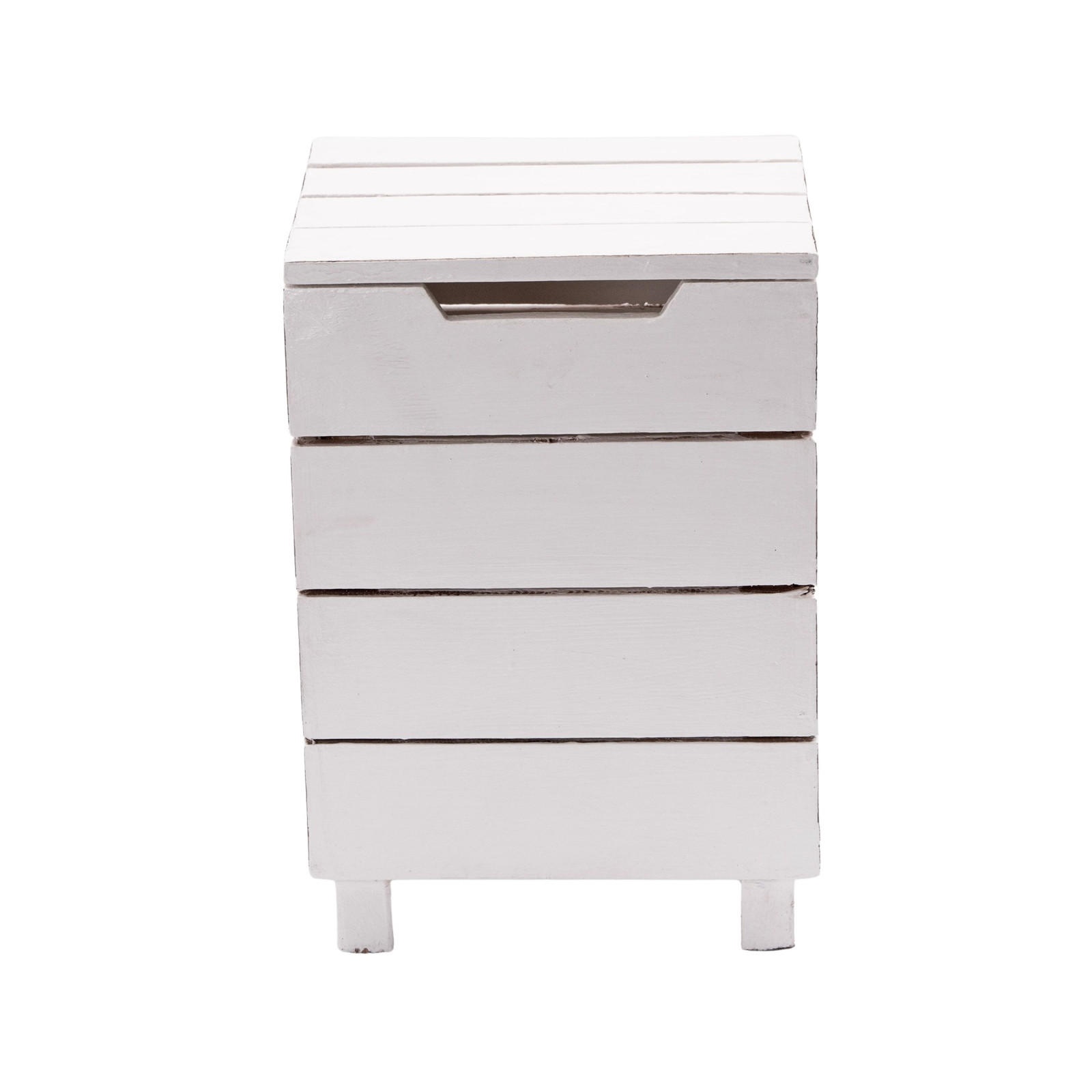 WÄSCHEKORB STORAGE 50 Massivholz, klappbarer Deckel 06 weiß-landhaus - Weiß, Holz (35/50/35cm) - DESIGN DELIGHTS