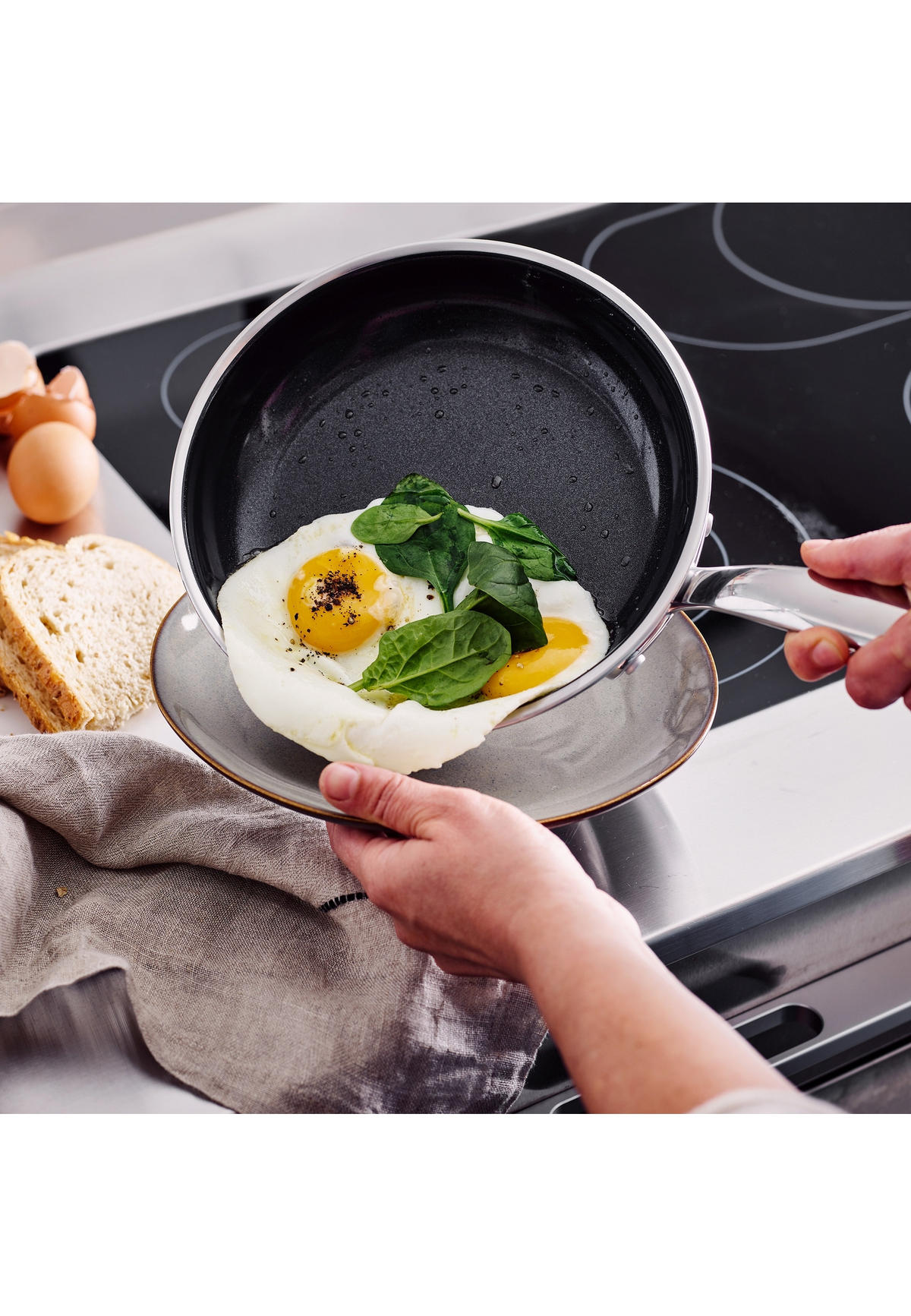 BRATPFANNE Premiere - Silberfarben, Metall (30cm) - GreenPan