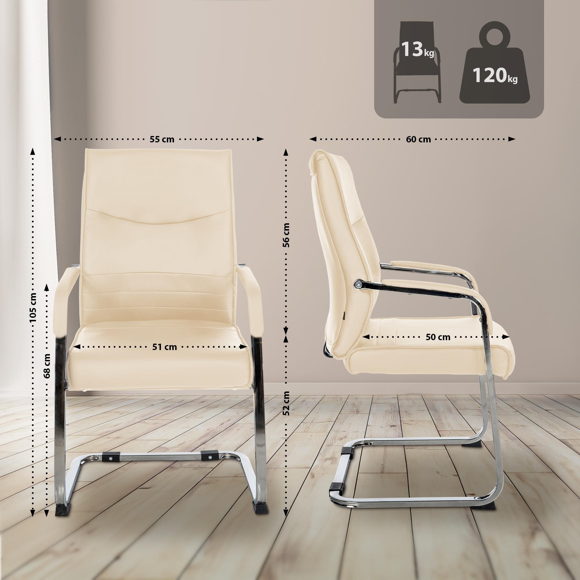 SCHWINGSTUHL 2er Set Lederlook Creme - Creme, Textil/Metall (55/88/60cm) - CLP