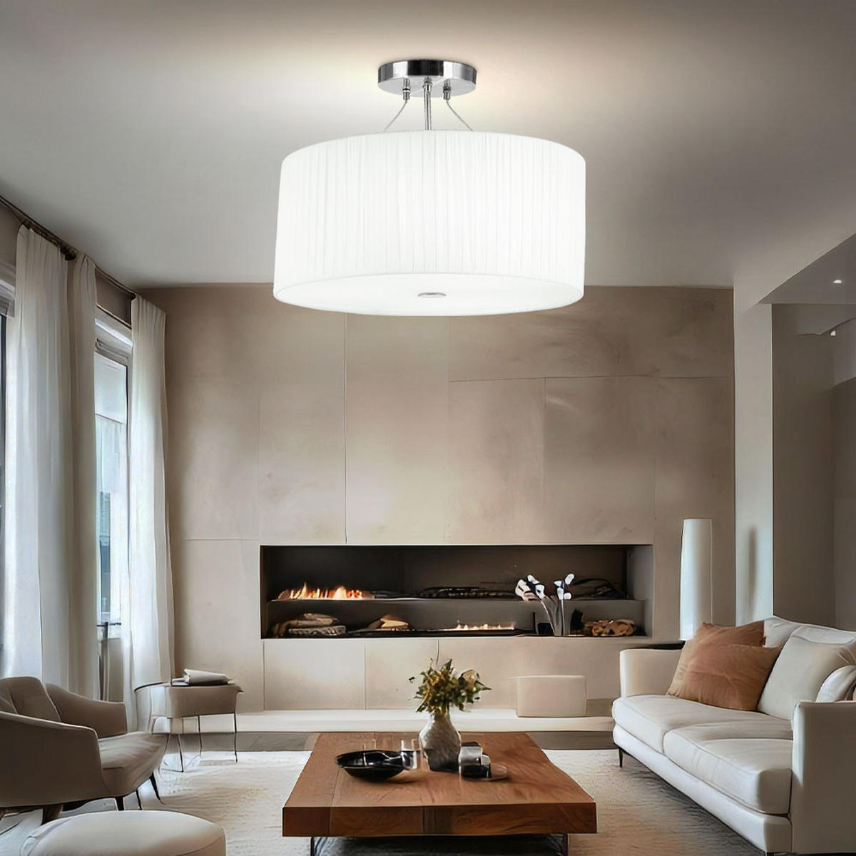 LED DECKENLEUCHTE Metall Weiß - Weiß, Metall (45/45/36cm)