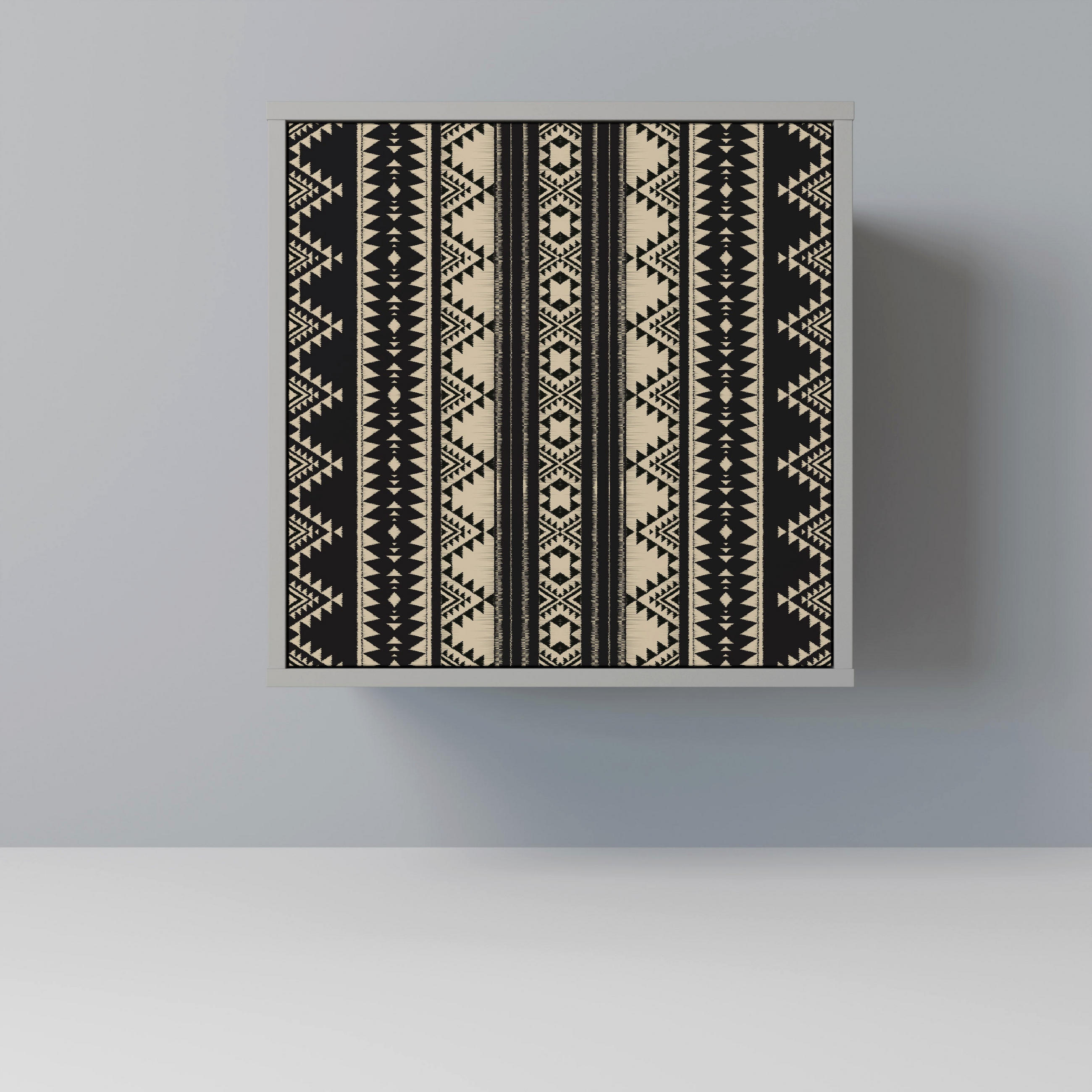 SIDEBOARD AZTEC, Grau, 57,5x42x57,5 cm, Ohne Füße - Multicolor/Grau, Holzwerkstoff (57.5/57.5/42cm) - SpaceRebels