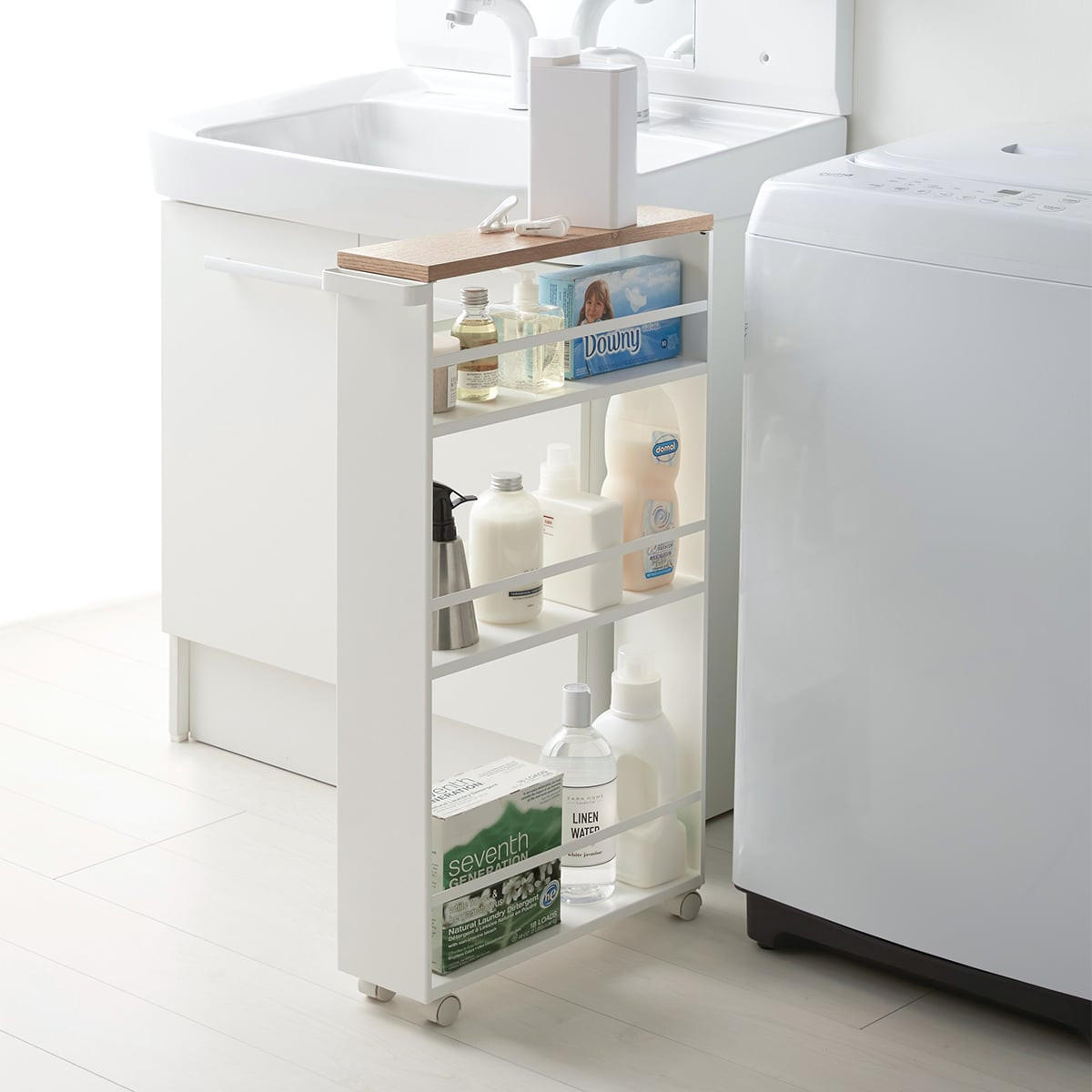 NISCHENWAGEN aus Stahl - Weiß, Metall (13/80.5/47.5cm) - Yamazaki